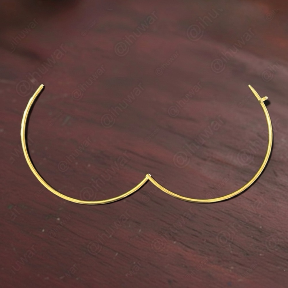 New Nail Choker 18K Gold Plated Zirconia Motif Statement Necklace - Picture 11 of 12
